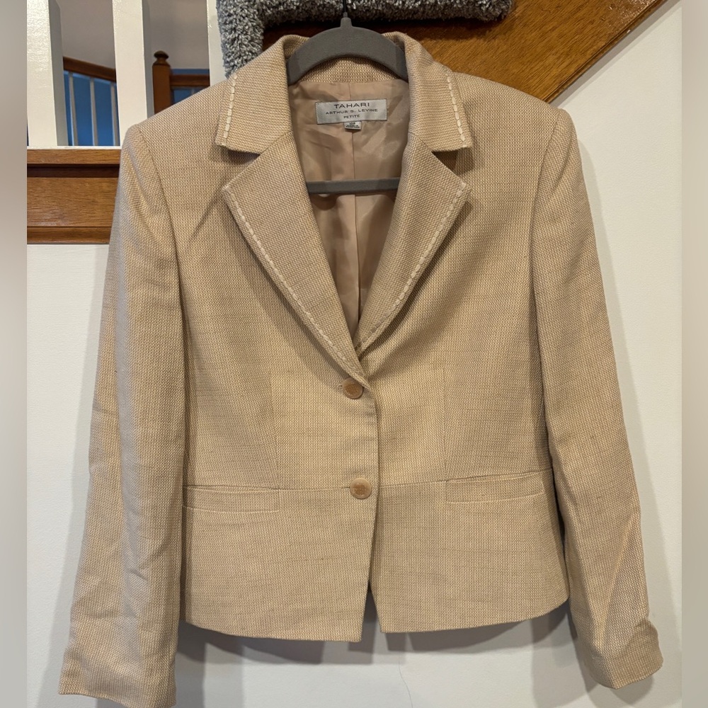 Tahari Beige Blazer and Skirt Set - Women’s 10P - Picture 2 of 7
